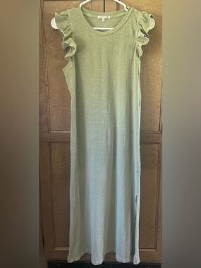Sundry Light Sage Green Boho/Cottagecore Maxi Dress Size 0